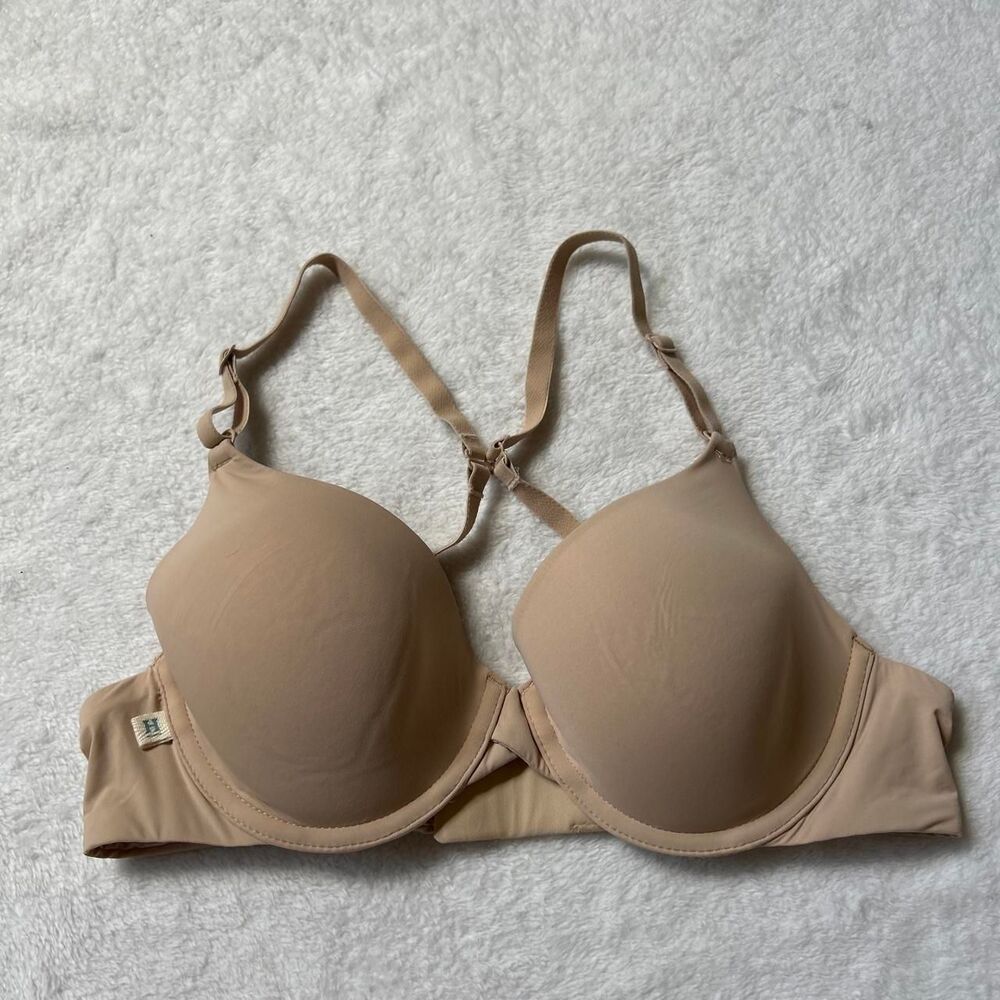 Harper Wilde tan & cream bra lightly lined wired t shirt bra women's 34B
